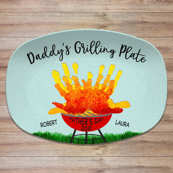 Handprint Grilling Plate | Father's Day • Birthday • Grill • Custom Platter