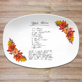 Thanksgiving Fall Pumpkin Handwritten Recipe Personalized Platter 