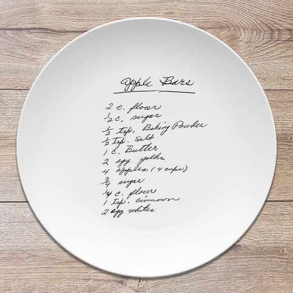 Recipe/Note Handwritten Personalized Plate | 10" Round
