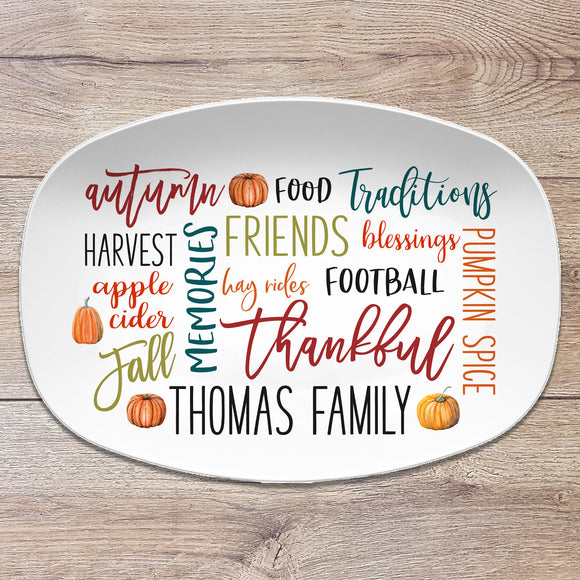 Fall Thanksgiving Personalized Platter 