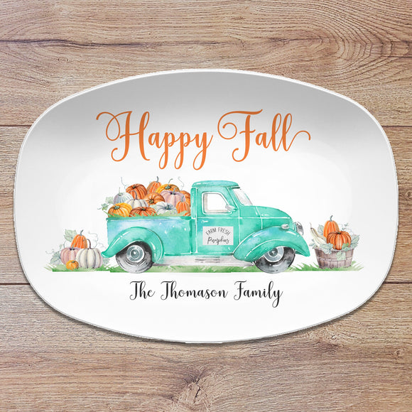 Fall Vintage Truck Personalized Platter 