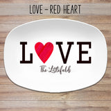 Love Rainbow Heart Personalized Platter 