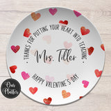 Teacher Valentine Personalized Plates