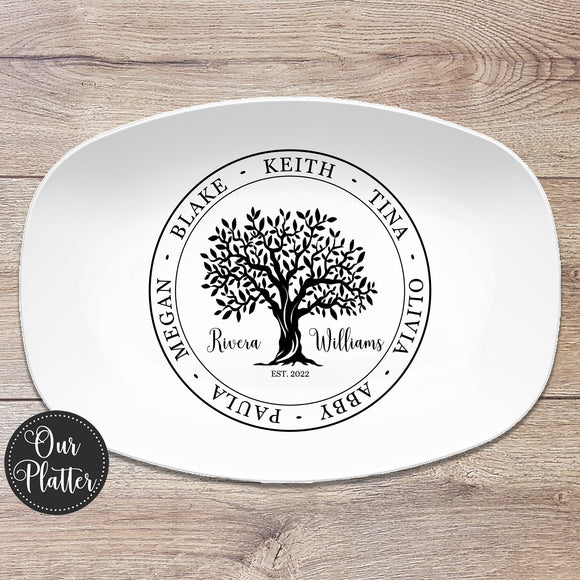 Family Tree Custom Personalized Platter 
