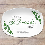 St. Patrick's Day Shamrock Clover Personalized Plate Platter