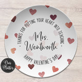 Teacher Valentine Personalized Plates