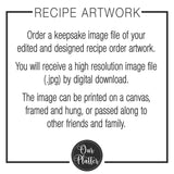 Digital Download of Recipe Image File * For existing customers only