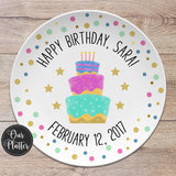 Happy Birthday Personalized Plate, Dots, Sprinkles, Cupcake, Birthday Plate, First Birthday Girl, Plate for Her, Teen Birthday, Milestone