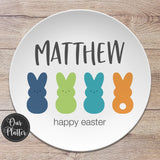 Easter Plate, Bunny Peeps Personalized Plates, Plates for Kids, Easter Gift for Girls, Easter Gift for Boys, Personalized Easter Gift
