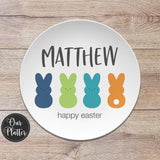 Easter Plate, Bunny Peeps Personalized Plates, Plates for Kids, Easter Gift for Girls, Easter Gift for Boys, Personalized Easter Gift