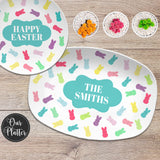 Easter Bunny Peeps Personalized Plate or Platter, Easter Hostess Gift, Easter Plates, Personalized Easter Gift, Basket Gift, , Easter Hostess Gift, Easter Plates, Personalized Easter Gift, Basket Gift