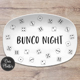 Bunco Night, Dice Game Night Custom Personalized Platter, Let's Roll, Serving Tray, Bunko Game