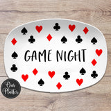 Family Game Night Personalized Platter, Poker Night, Card Games, Card Suits, Custom Serving Tray