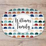 Personalized Platter Boho Pattern, Custom Name Family, Gift Plate for Wedding, Anniversary, Shower, Birthday