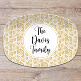 Marigold Hex Personalized Platter, Custom Name Family, Fall Thanksgiving Gift Plate