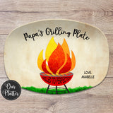 BBQ Grilling Personalized Platter, Daddy's Grilling Plate for Valentine's, Father's Day, Custom Gift for Him for Birthday