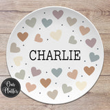 Custom Hearts Personalized Plate
