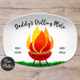 BBQ Grilling Personalized Platter, Daddy's Grilling Plate for Valentine's, Father's Day, Custom Gift for Him for Birthday