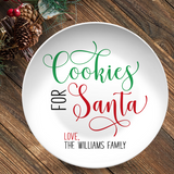 Cookies for Santa Personalized Plate