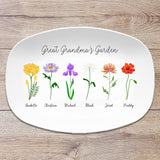 Great Grandma's Garden ~ Birth Month Flower Family Custom Personalized Platter