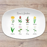 Nana's Garden ~ Birth Month Flower Family Custom Personalized Platter